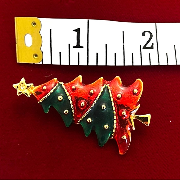 Christmas Tree Vintage Brooches 3 pieces - Picture 4 of 7